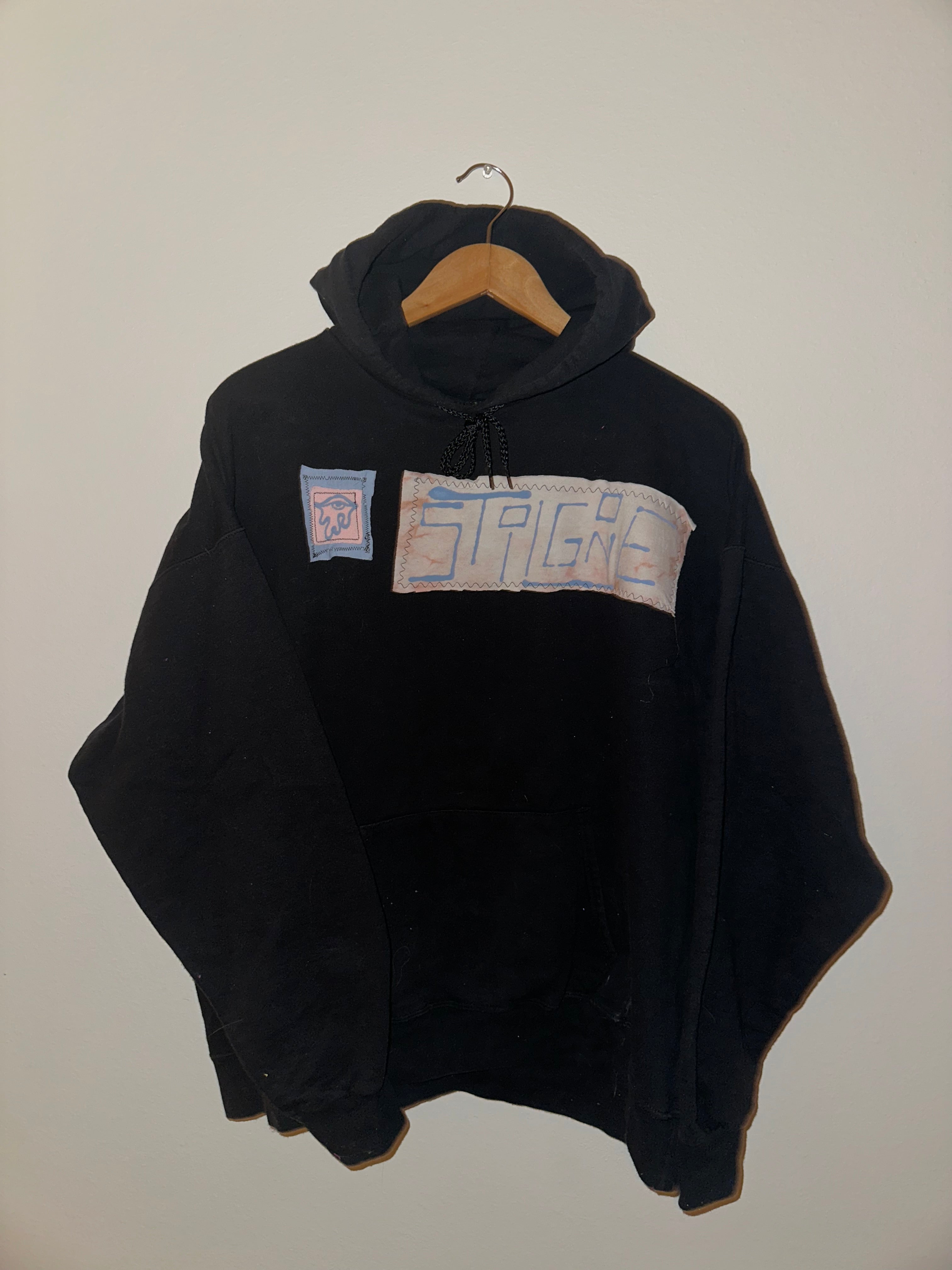 black blue and pink stilgone drip hoodie
