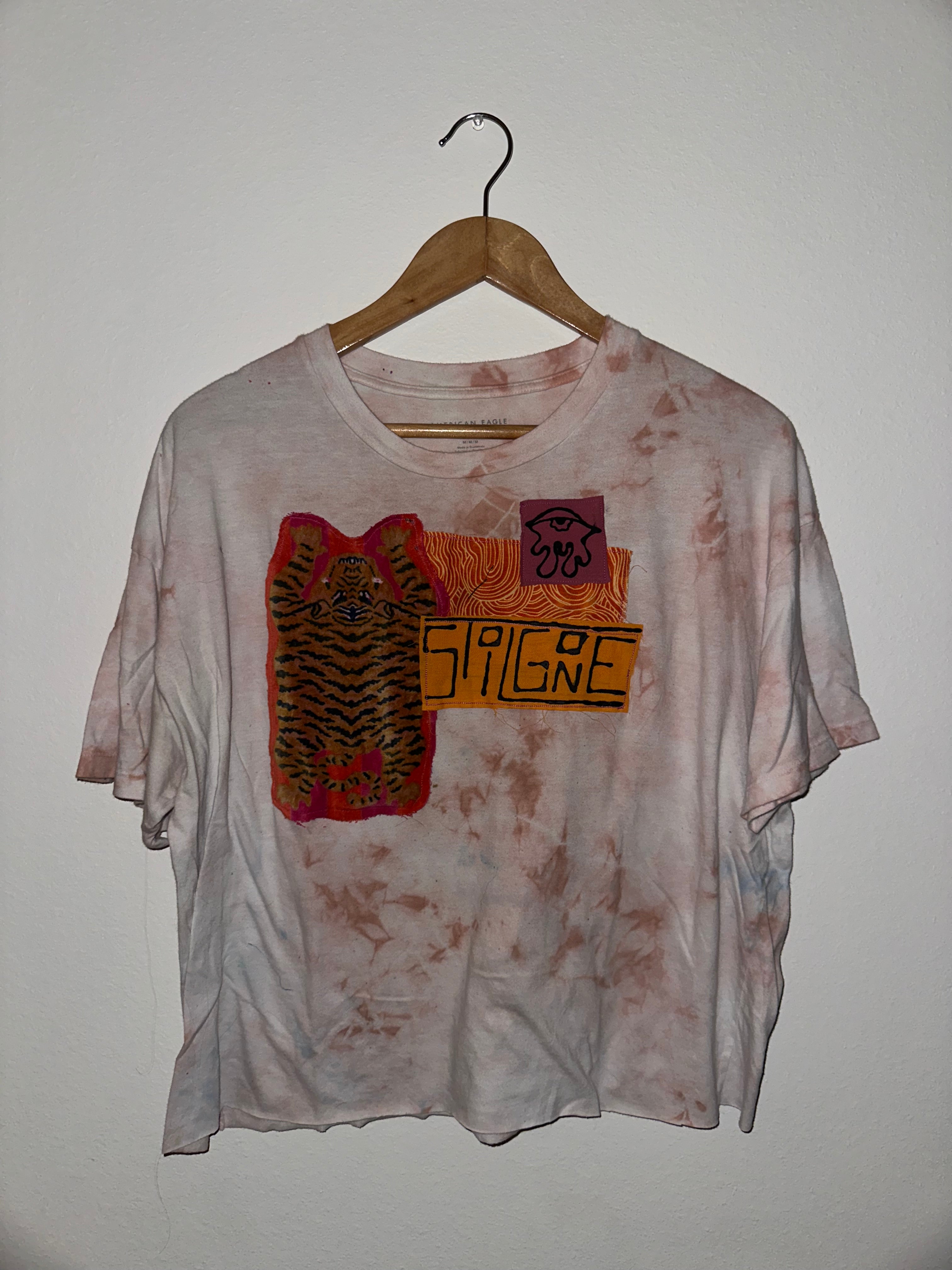 pink tie dye tiger kitty